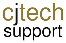 CJ Tech Support Gold and Black Logo CJ Tech Support Gold and Black Logo